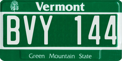 VT license plate BVY144