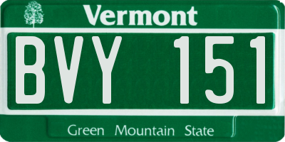VT license plate BVY151