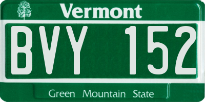 VT license plate BVY152