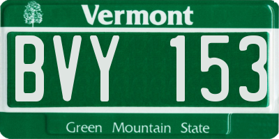 VT license plate BVY153
