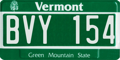 VT license plate BVY154