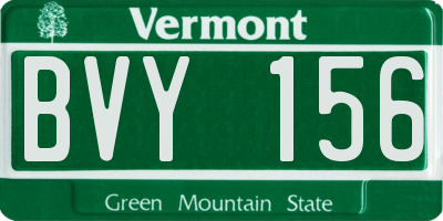 VT license plate BVY156