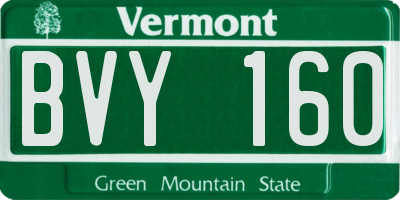 VT license plate BVY160
