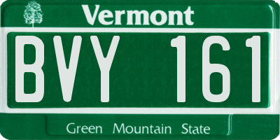 VT license plate BVY161