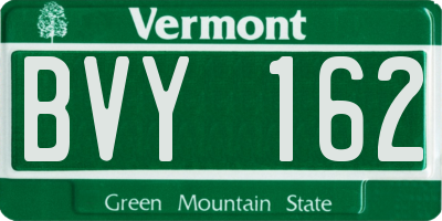 VT license plate BVY162
