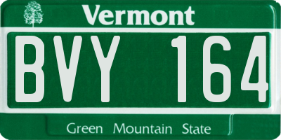 VT license plate BVY164