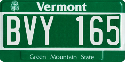VT license plate BVY165