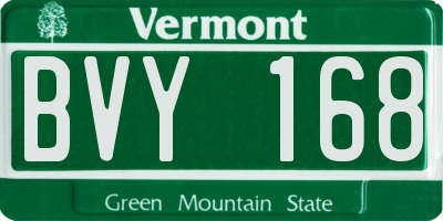 VT license plate BVY168