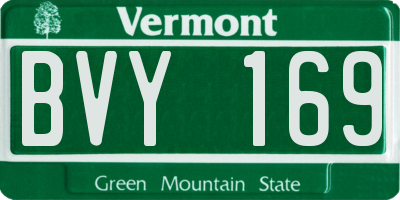 VT license plate BVY169
