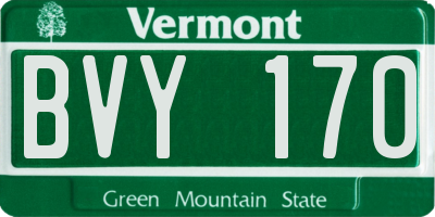 VT license plate BVY170