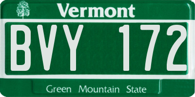 VT license plate BVY172