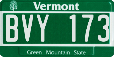 VT license plate BVY173