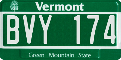 VT license plate BVY174