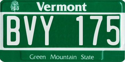 VT license plate BVY175
