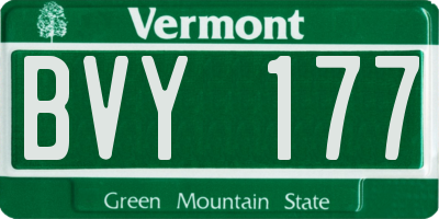 VT license plate BVY177