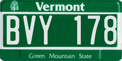 VT license plate BVY178