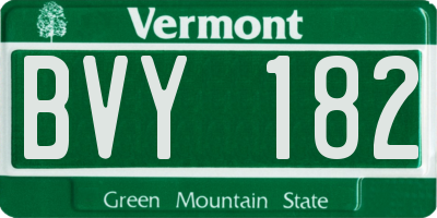 VT license plate BVY182