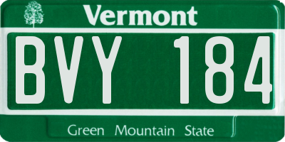 VT license plate BVY184
