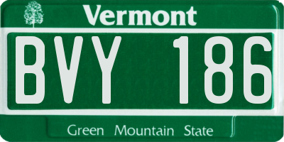 VT license plate BVY186