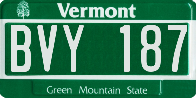 VT license plate BVY187