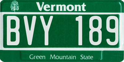 VT license plate BVY189