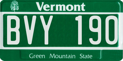 VT license plate BVY190