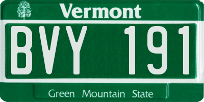 VT license plate BVY191