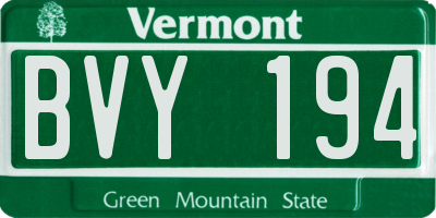 VT license plate BVY194