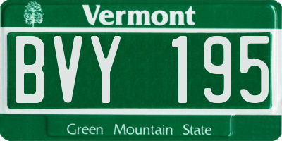 VT license plate BVY195