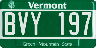 VT license plate BVY197