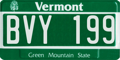 VT license plate BVY199
