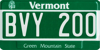 VT license plate BVY200