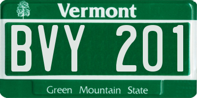 VT license plate BVY201