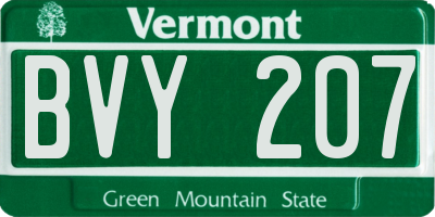 VT license plate BVY207