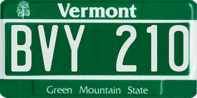 VT license plate BVY210