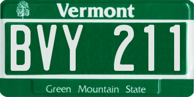 VT license plate BVY211