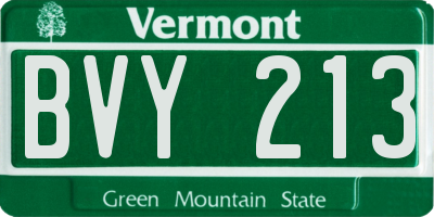VT license plate BVY213