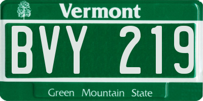 VT license plate BVY219