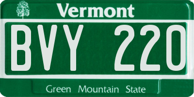 VT license plate BVY220
