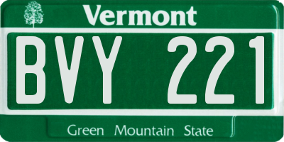 VT license plate BVY221