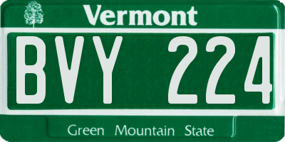 VT license plate BVY224