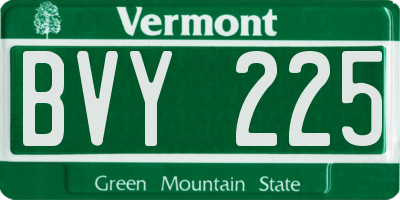 VT license plate BVY225