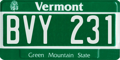 VT license plate BVY231