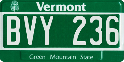 VT license plate BVY236