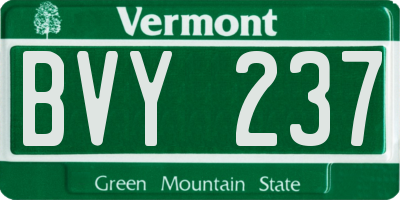 VT license plate BVY237