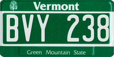 VT license plate BVY238
