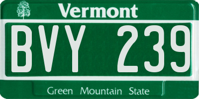 VT license plate BVY239