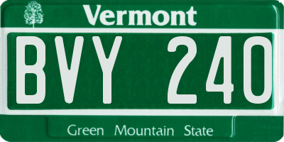 VT license plate BVY240