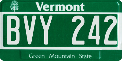 VT license plate BVY242