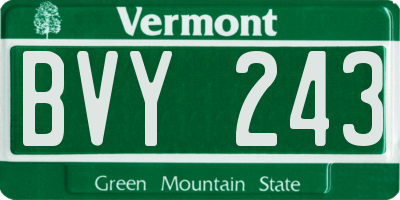 VT license plate BVY243